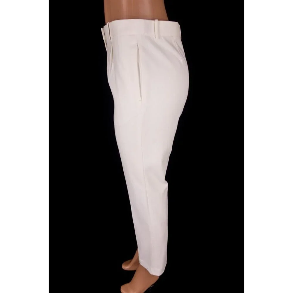 THE ROW New William Single-Pleat Straight-Leg Pants in Cream As-is - Picture 5 of 9